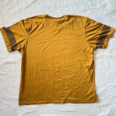 Casa Moda Couture Mustard Yellow Greek Geometric Stripe Pattern T-Shirt Mens 2XL