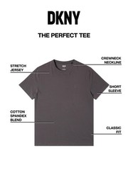 DKNY Soft Cotton T-Shirt for Men – Plain Casual & Dress Crew Neck Tee,