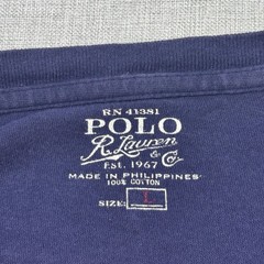 Polo Ralph Lauren Shirt Mens Large Blue Sportsman Graphic Long Sleeve Crewneck