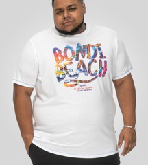 D555 Duke Big Mens Bondi Beach Printed T-Shirt White 2XL 3XL 4XL 5XL 6XL 601711K