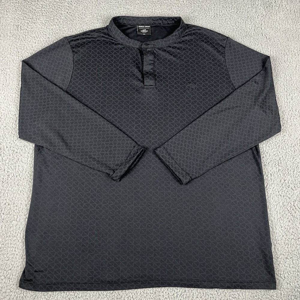 Etihad Airways Giorgio Armani Shirt M/L First Class Long Sleeve Henley Geometric