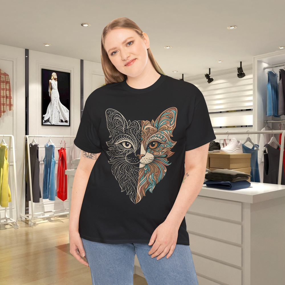 Mandala Cat Face T-Shirt
