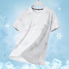 New Men’s Polyester Fiber Plain Crew Neck Ice Silk Short Sleeves T-Shirt M-5XL