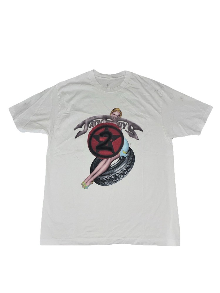 Travis Scott JackBoys 2 C1 Tee L White NEW *spots