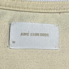 Aime Leon Dore Striped Ribbed Collar T Shirt Cream Red Green Men’s Size Medium