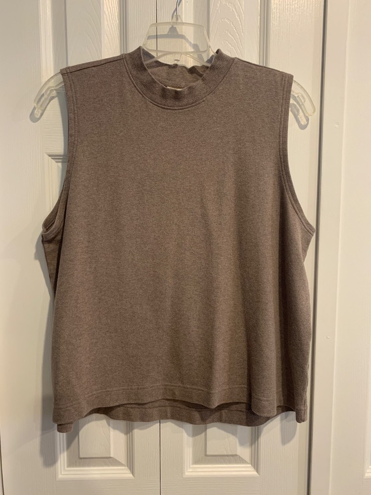 PACT Men’s Cool Stretch Tank Size XL Organic Cotton Taupe Sporty Sustainable