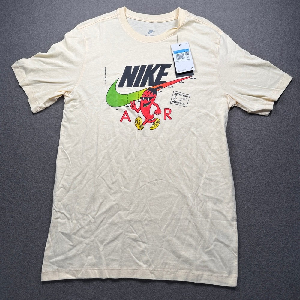 Nike T-Shirt Mens Medium Tall Cream Hot Soles Chili Pepper Graphic HQ9258-114