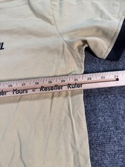 Helmut Lang Shirt Mens Large Tan Logo Graphic Crewneck Short Sleeve Back Print