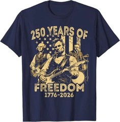 Abraham Lincoln Playing Guitar 4th July 250th Anniversary USA T-Shirt