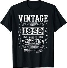 VINTAGE 1959 Funny Birth Year Birthday Sarcastic Quote Retro T-Shirt