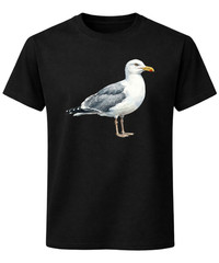 Seagull T-Shirt Realistic Seabird Coastal Wildlife Animal Graphic Unisex Tee