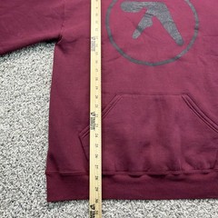 Aphex Twin Hoodie Vintage 90s Russell Athletic Made In USA Burgandy