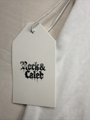 ROCK & CALEB T-SHIRT WHITE MEN’S SIZE MEDIUM FRONT AND BACK GRAPHIC BNWT 🔥🔥