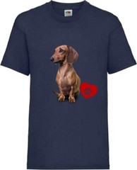 Brown Dachshund Dog Pet Heart Family Novelty T Shirt Various Colours And Sizes