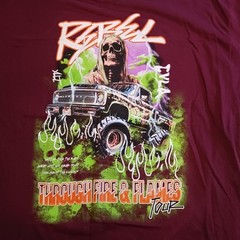 CVLA Mens XXL T Shirt Burgandy Short Sleeve 2XL Rebel Grim Reaper Civil Clothing