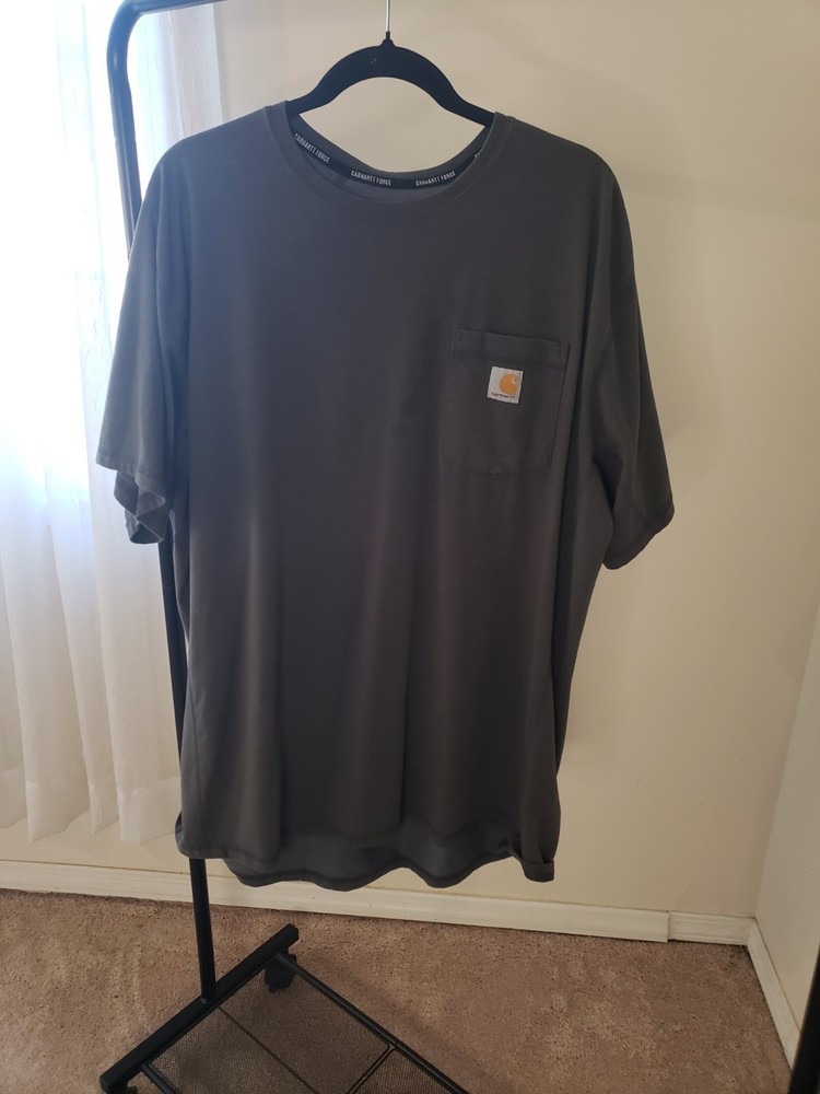 Carhartt Force Relaxed Fit Gray Pocket Logo Crewneck T-Shirt Men’s 2XL Big