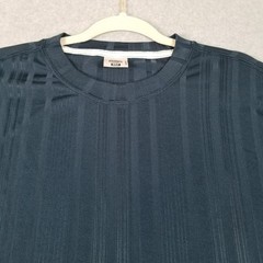 Stacy Adams T Shirt Men’s 2XLT 2XL Tall Blue Vertical Stripe Ribbed Stretch Tee