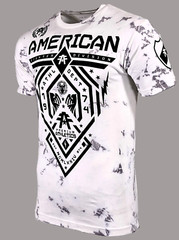 AMERICAN FIGHTER Men’s T-Shirt FAIRBANKS Athletic Biker white MMA S-5XL