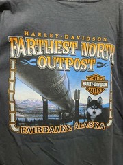 Vintage Harley Davidson Fairbanks Alaska T Shirt Husky Motorcycle Large USA C36