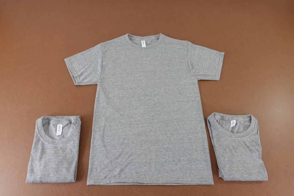 Jerzees Dri Power Men’s Small Heather Gray Short Sleeve Crew Neck Tee 3 Pack New