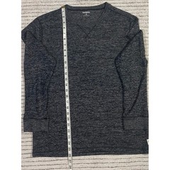Express Mens XL Charcoal Gray Marl Long Sleeve Thermal Crew Neck Shirt