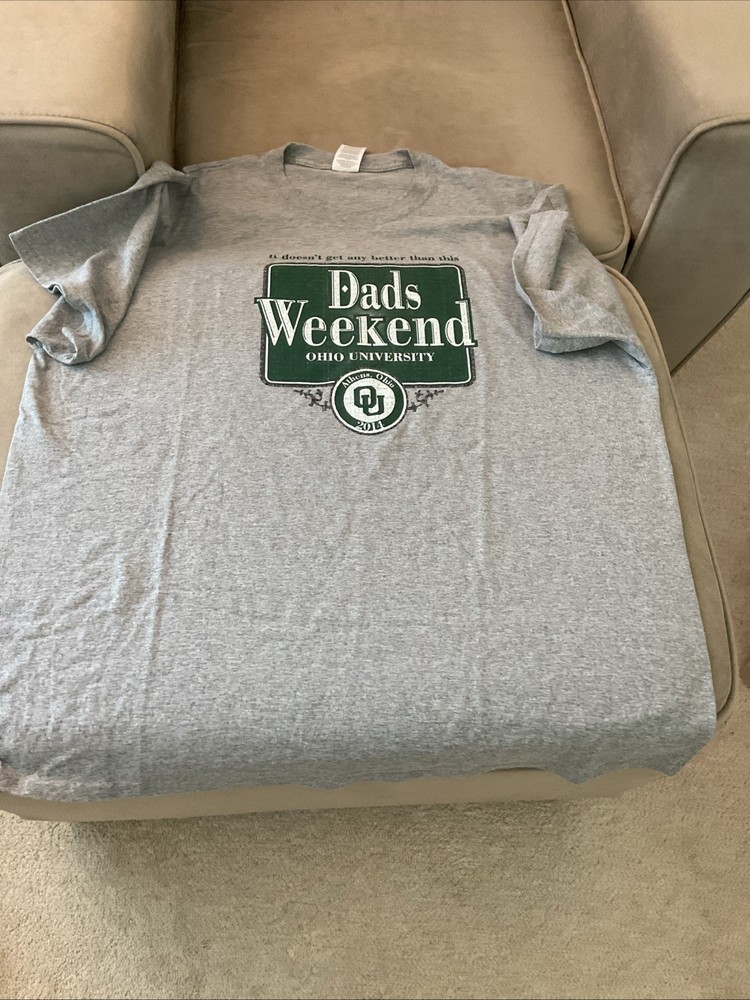 Ohio University Bobcats Dads 2014 Weekend Athens Ohio Green/gray Shirt.