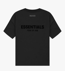 Fear of God Essentials Camiseta Negra Hombre Oversize – S – Logo ESSENTIALS