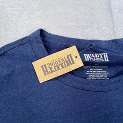 Duluth Tshirt Men’s Medium Blue Tri-Blend Crew Neck Short Sleeve Soft Casual