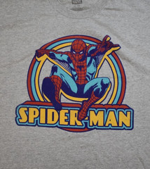 Marvel Spider-Man Mens Big & Tall Flying Spiderman Gray Shirt New LT-6XL