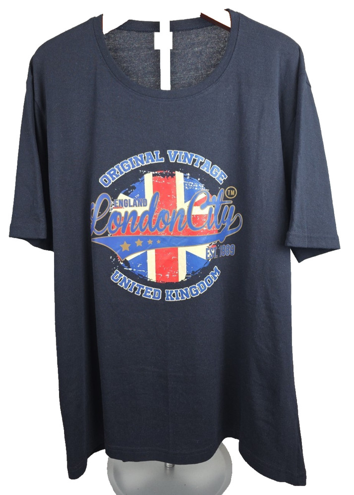 Original Vintage London City United Kingdom Navy S/S 2XL Tee Destination Travel