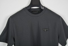 Prada Triangle Logo Terry T-Shirt Anthracite Gray Size Medium