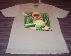 The Muppets KERMIT THE FROG Country Roots Banjo T-Shirt MENS SMALL NEW / TAG