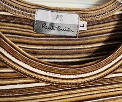 Paul Smith Vintage Multicolor Striped Acrylic Elastane Crew Neck T-Shirt Size L