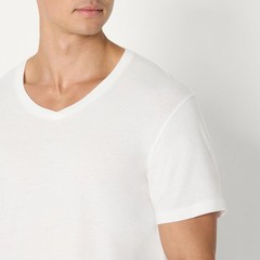 6Pack Mens Short Sleeves 100% Cotton V-Neck Undershirt,XLarge Grey Heather/White