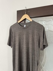 vtg y2k AMERICAN APPAREL Track shirt cotton Rayon poly Brown blank tshirt Medium