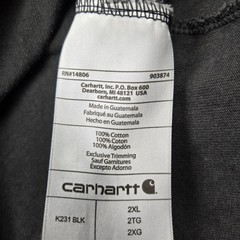 Carhartt Shirt XXL Loose Fit Black K231 Long Sleeve Tee Graphic Print