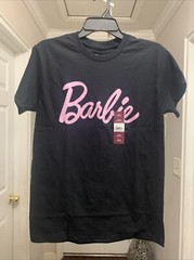 Barbie Men’s Logo Graphic Tee With Short Sleeves Black Size -S(34-36)