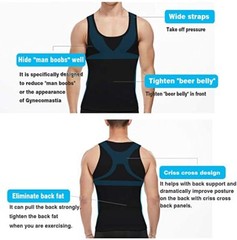 Gynecomastia Compresson Top Men’s Body Shaper Toning T-Shirt Ultra Durable Vest