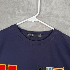 Hudson Outerwear Mens USA Graphic T-Shirt Navy Blue Red Star Sleeve XL