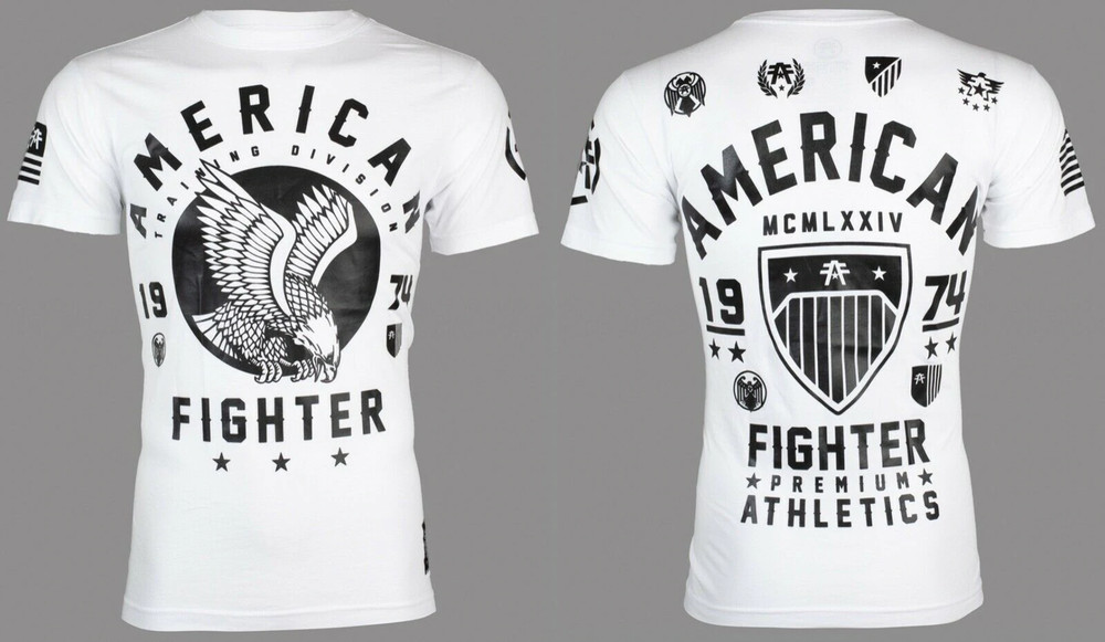 AMERICAN FIGHTER Fort Hays White Athletic Mens Crewneck T-shirt S-3XL NWT
