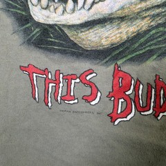 Vintage Budweiser Shirt Mens Large Green 90s Alligator Frog Quote Beer Alcohol