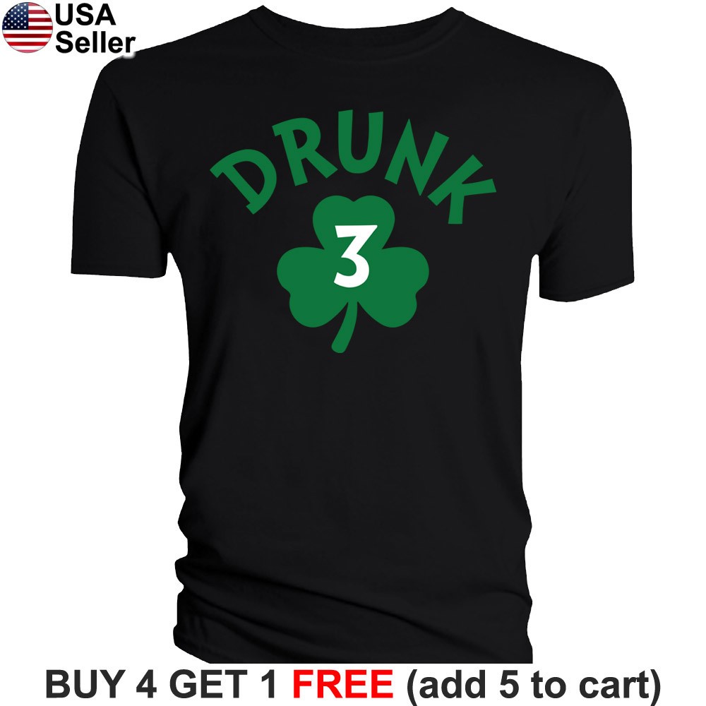 Drunk Shamrock T-Shirt Number 1 2 3 4 5 6 7 8 9 St Patricks Day Funny Pub BSP01