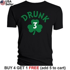 Drunk Shamrock T-Shirt Number 1 2 3 4 5 6 7 8 9 St Patricks Day Funny Pub BSP01