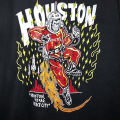 Houston Rockets Black T-Shirt Light The Fuse Space City Rocketeer Basketball L