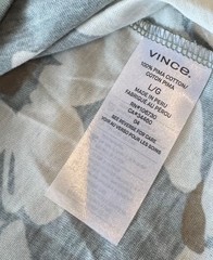 Vince Men’s Short Sleeve Tee Floral Print Green 100% Pima Cotton Sz L NWOT