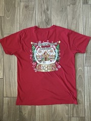 BUC-EE’S CHRISTMAS 2023 Americana Tee Shirt Red Sz Lg Holiday Festive Beaver