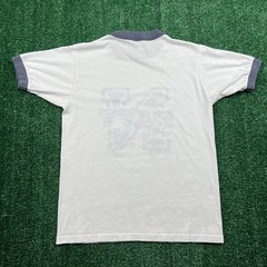True Vintage US Naval Academy Stenciled Tag Navy Ringer T-Shirt M White 80s