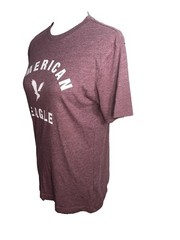 American Eagle Super Soft Women’s Crewneck Short Sleeve Maroon Graphic Spelliut