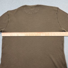Double RL Shirt Mens XL Brown RRL Ralph Lauren Thermal Waffle Knit Long Sleeve