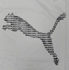 PUMA Mens T-Shirt XL White Cotton Stretch Maxi Cat Logo Graphic Tee Summer Tee